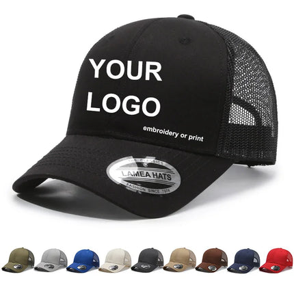Custom Logo Solid Color Baseball Cap Men And Women Richarson 112 Mesh Fitted Fashion Trucker Hat Hip Hop Curved Brim Snapback