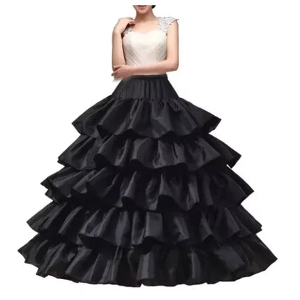Women Girls Lolita Hollow Lotus Leaf Lace Bird Cage Fish Bone Skirt Cosplay Dress Skirt Petticoat Bride Wedding Dress Lining