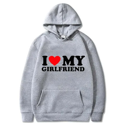 I Love My Boyfriend Girlfriend Printed Hoodie Couple Fashion Sports Shirt Harajuku Casual Top Sport Jogging Fleece Sweatshirt