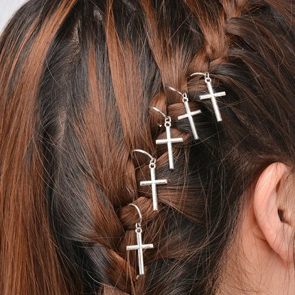 SOHOT New Arrived Set Circle Shell Cross Pendant Women Hairwear Dreadlocks Locs Headbands Hair Clips Ornaments Gift