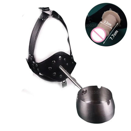 Silicone Dildo Bdsm Mouth Plug Slave Dog Mask Gag Training Ashtray+Asphyxia Gag Bondage Open Mouth Sex Toy Adult Game For Couple