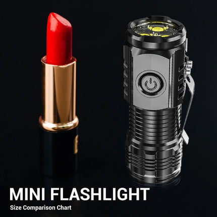 3Led Bright Mini Flashlights Rechargeable Portable Pocket Torch Light Outdoor Emergency Flash Handheld  EDC Lights w/ Pen Clip