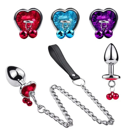 Removable Butte Plug Stainless Steel Anal Plug With Bell Metal Chain Prostate Massager Adult Erotic Sex Toys For Couples Women