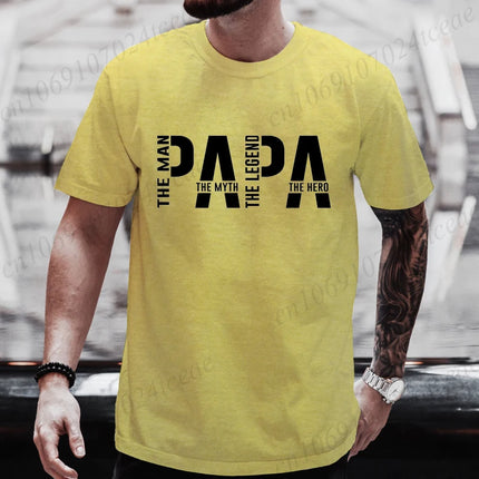 Papa The Man The Myth The Legend Funny T-shirt for Men Clothing Dad T Shirt Short Sleeve Tee Shirt Men T-Shirts Clothes Tops