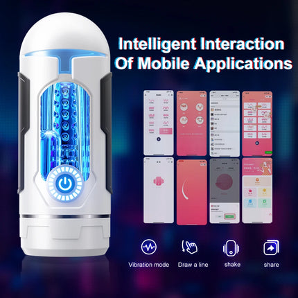 Electric Male Masturbation Cup App Control Strong Vibration Frequency Multiple Pleasures Real Vaginal Sex Machine Toys For Men