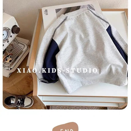Spring Children Boys Long Sleeves YBFSKID Spliced Letter Print Kids Baby Boys Undershirt Round Collar Casual Toddler Boy T-shirt