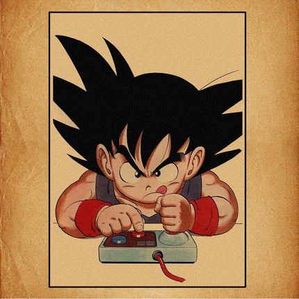Japanese Surrounding Anime Retro Dragon Ball Poster Goku Gohan Vegeta Piccolo Friza Canvas Painting Print Wall Art Children Gift