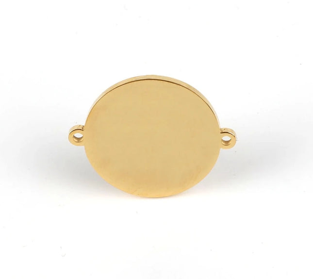15/20mm 20piece/lot Mirror Polished Stainless Steel Round Discs Stamping Blanks Disk Charm Connector For DIY Bracelet