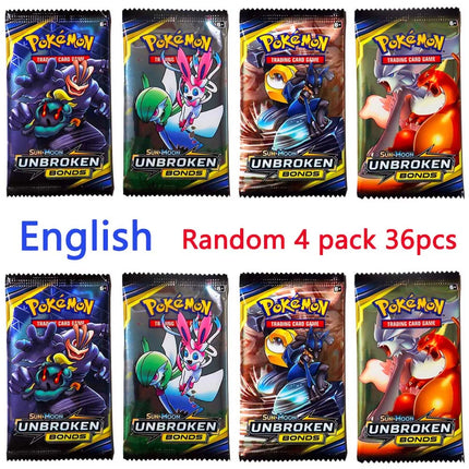 4 Pack Pokemon Cards Team up Sun Moon Thunder English Trading Card Game Evolutions Booster Collectible Kids Toys DESTINED RIVALS