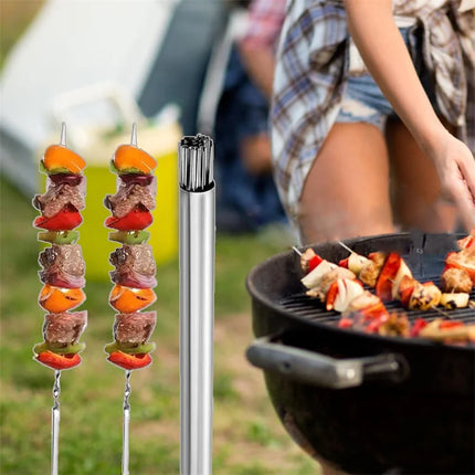 10/31pcs Reusable Stainless Steel Barbecue Skewers BBQ Kebab Iron Sticks for Outdoor Camping Picnic Cooking Tools