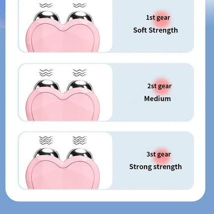 NEW Micro Current Beauty Device Mini Portable Face Lifting Roller Slimming Massager EMS Delicate Contour Firming Facial Care