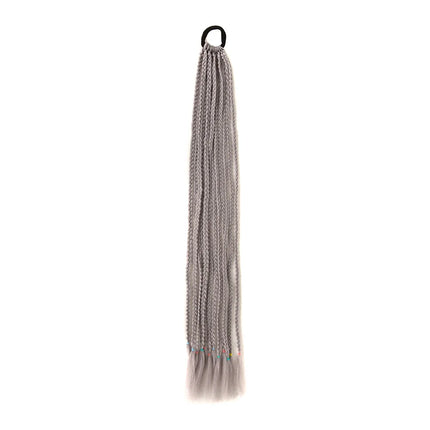 Braided Ponytail Extension Synthetic Colorful Hair Extension For Women 24inch Rainbow Hair Braids Extensions