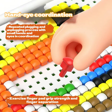 Mushroom Nail Peg Puzzle DIY Building Set, Montessori Fine Motor Educational Toy With Storage Box, Ideal Birthday Gift for Kids