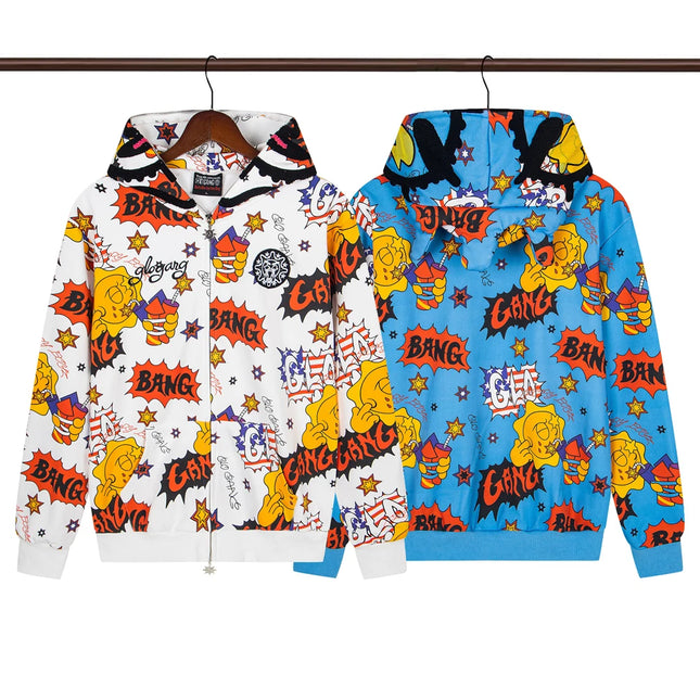 Glo Gang The Glory Full Zip Hoodie Camouflage Cardigan Men Women 1:1 Best Quality Oversize Hooded