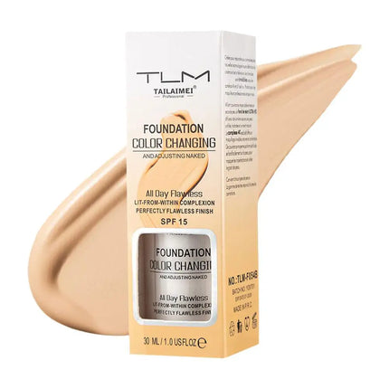 Warming Blush Liquid Foundation Temperature Color Changing Foundation, Naturally Blends Moisturizing Foundation Base Makeup 30ml