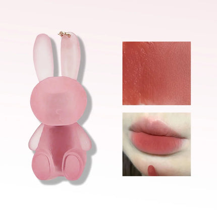 Cute Bunny Lipgloss Matte Velvet Lip Clay Long-lasting Color Non-drying Gege Bear Rabbit Lip Glaze