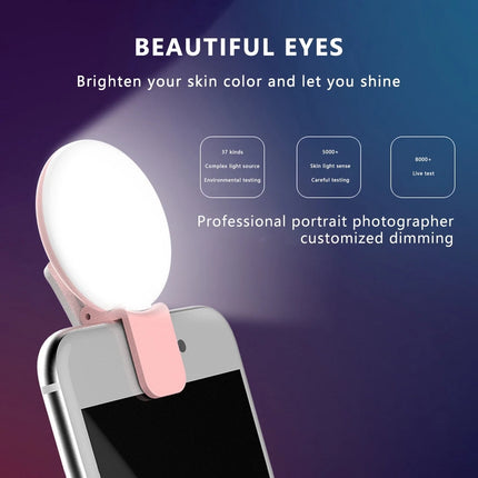 Mini Small Q Phone Selfie Light LED Fill Light for Portable Beauty Flash for Selfies Vlog Live Streaming Pocket