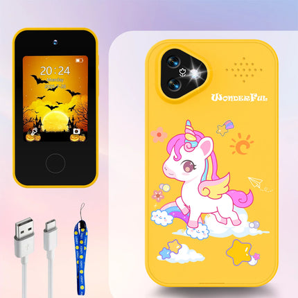 Unicorn Kids Smart Phone Camera Toys Touchscreen Baby Mobile MP3 Player Digital Educational Camera for Girls Boys Aged 3-12