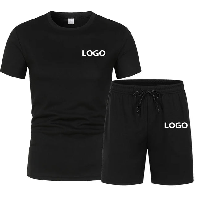 Custom Print DIY Men's Summer T-Shirt Casual Mesh Set Sports Jogging Duo Set Breathable Fast Drying Gym Shirt Football Shirt