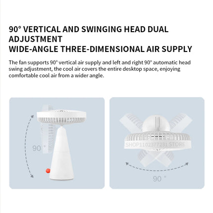 Xiaomi Mijia Desktop Move Fan Type-C Charging 4000 mAh Ultra-long Battery Life Mini Low Noise Desktop Handheld Dual Use Summer