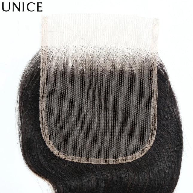 UNice Chestnut Brown Ombre Body Wave 4x4 Lace Closure 1PC 100% Human Hair Closure Only Free Part Lace Closure 14-20 Inch