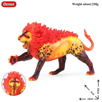 Oenux Simulation Dinosaur Dragon Turtles Fire Bull Orangutan Magma Golem Animal Model Action Figures Pvc Collection Kid Toy Gift