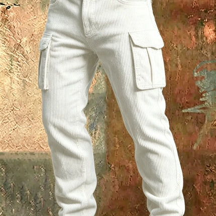2026 New Large Pocket Loose Overalls Men's Outdoor Sports Jogging Tactical Pants Elastic Waist Pure Cotton Casual Work Pants