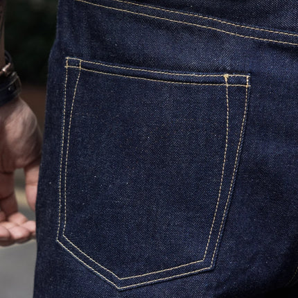 Red Tornado Men's Vintage Selvedge Denim Jeans 12oz High-Waist Straight Leg WWII Cut Oxidized Fabric Zipper Fly Loose Fit