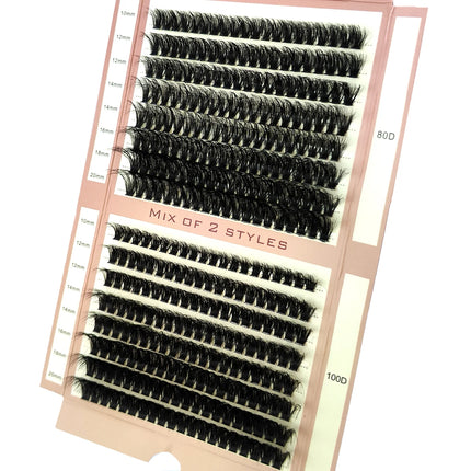 HBZGTLAD 16 Rows 5D Fluffy Cluster Lashes 60D-100D Mix Natural Thick Eyelash D/DD Individual Lashes 10-20mm DIY Lash Extensions