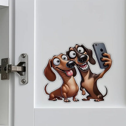 Funny Dachshund Stickers Decoration for Living Room, Wall, Bedroom, Toilet and Home Decor Car Decals Self-Adhesive