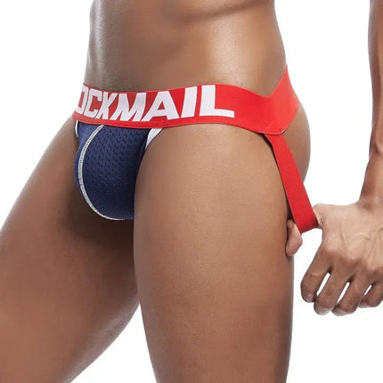 Men Underwear Thong Jockstrap Backless Breathable Mesh Cuecas Gay Jock Strap Homme Slip Erotic String Homens Tangas