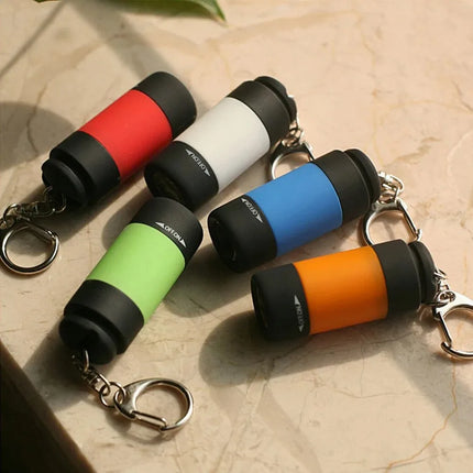 USB Rechargeable Camping Mini Flashlight Strong Light Pocket Keychain Flashlight Waterproof Outdoor Hiking LED Multifunctional