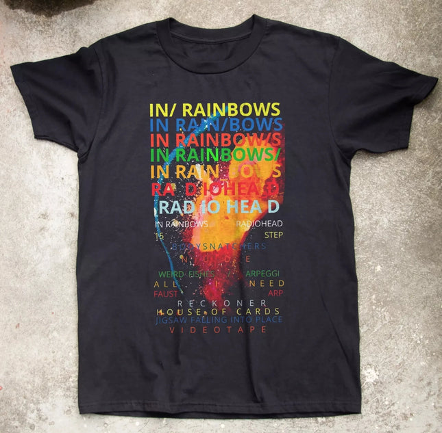 Radiohead In Rainbows Album Black Unisex T-Shirt Summer Casual Women's Print Harajuku Oversized T-Shirt y2k tops