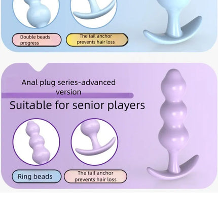 5pcs Silicone Anal Plug Jewelry Base Beginner To Expert Butt Plug,Adult Toys Tail Female/Male Dildos Sex Toy Couples Adults Game