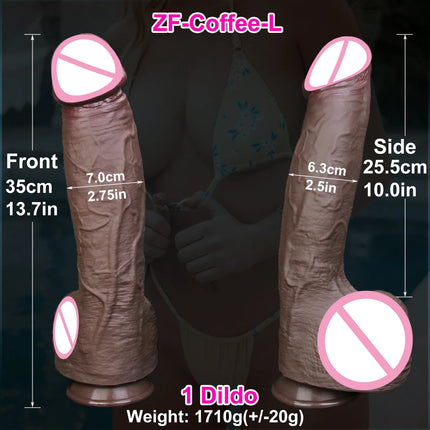 2Colors Realistic Soft Black Huge Dildo S/M/L Silicone Big Glans Penis Gay Masturbation Suction Cup Dick Man Woman Anal Sex Toy