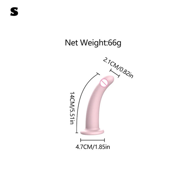 Silicone Anus Plug with Strong Suction Cup, Smooth Curve Prostate Massager for Men, Flexible G-Spot & Sphincter Stimulator Toy
