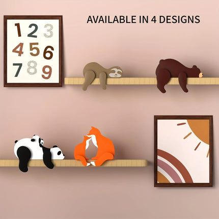 3D Cartoon Animal Corner Home Frame, Decorative Item Wooden Door Frame Art Design Panda Fox Rabbit Bear Children's Room Decor