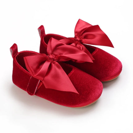 Fashionable Red Baby Shoes for Newborn Girls Cloth Bottom Elegant Noble Casual First Walking Shoes