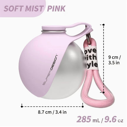 Pet cat and dog water cup cat dog stainless steel kettle outdoor reflowable folding large capacity portable drinking fountain