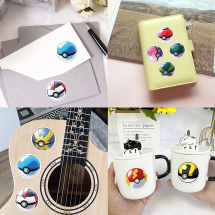 1000/500Pcs Pikachu Sticker Pokemon Roll Stickers Tape Hand Account DIY Decorative Seal Waterproof Cup Sticker Kawaii Gift Toys