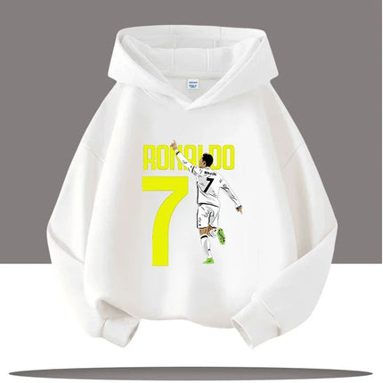 Autumn Cartoon CR7 Ronaldo Print Children's Hoodies Long Sleeve Sweatshirt Boy Football Star Casual Kid Warm Pullover Clothing
