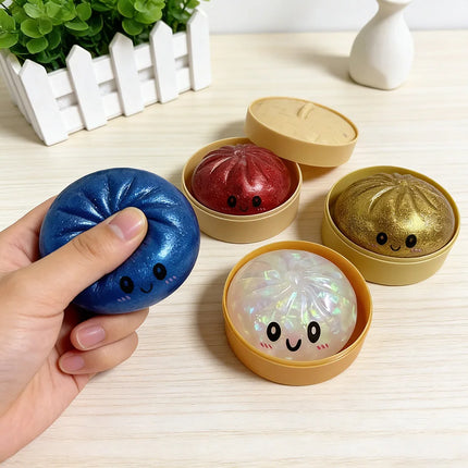 Giant Squishy Dumplings Stress Relief Fidget Toy Colorful Simulation Food Steamed Stuffed Bun Dough Toys Slow-rise Squeeze Toy