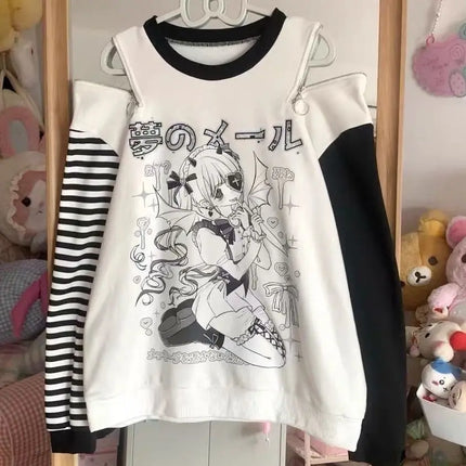 2026 Harajuku Kawaii Sweatshirts Women Outwear Subculture Pullover Long Sleeve T-shirts Female Casual Y2k Clothing Korean
