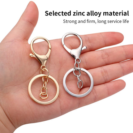 Metal Keychain Kits Metal Key Ring with Jump Rings/Lobster Clasp/Screw Pins Connector Accessories for DIY Jewelry Making