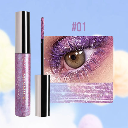 MLSMILE Shiny Pearlescent Colorful Mascara Waterproof Sweat Proof Quick Dry Lasting Matte Blue Mascara Glitter Gold Eyelashes