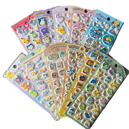 new 4pcs Pokemon 3D Bubble Stickers Set Cute Reward Puffy Decal Stationery Supplies Decoration Decal for Kids Creative DIY Gift