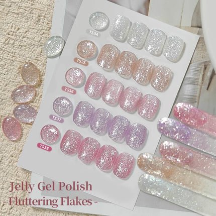 BORN PRETTY 1 Bottle 10ml Fluttering Flakes Jelly Gel Polish Semi Permanent Nail Art Manicure Soak Off LED Nail Supplies Vernis