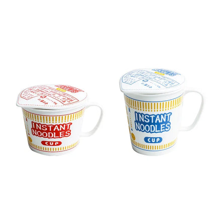 ins style creative instant noodle ceramic Cup bowl with cover bento box Student lunch box instant noodle Bowl soup Bowl set