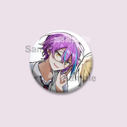 Anime Game Character Kamishiro Rui Pins PJSK Cartoon Round Brooches on Backpack Shirt Accessories Jewelry Badge Gift for Friends