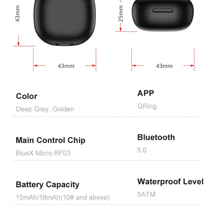 R06 Smart Ring Men Women with Charging Case,Heart Rate and Blood Oxygen Monitor,5ATM Waterproof,Multi-Sport Mode For Andriod IOS